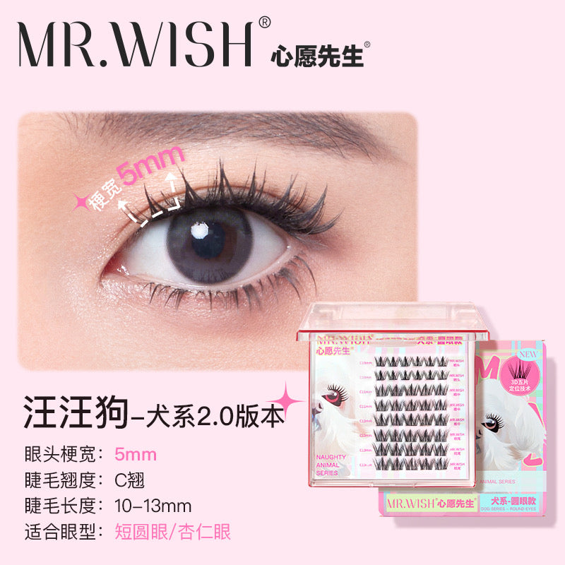 【动物系列】MR.WISH心愿先生|犬系2.0升级版/双面替换装/PLUS装假睫毛 Segmented Single Cluster Eyelashes