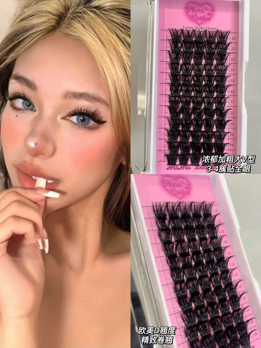 NANALASHES|新品「睡美人」D翘欧美精致蓬松感浓密单簇假睫毛 Segmented Single Cluster Eyelashes