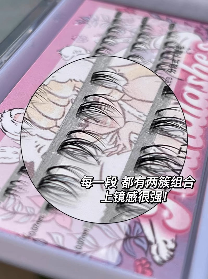 【热销】NANALASHES|漫画芭比下假睫毛分段式亚裔风轻欧美仿真毛流 Segmented Single Cluster Eyelashes