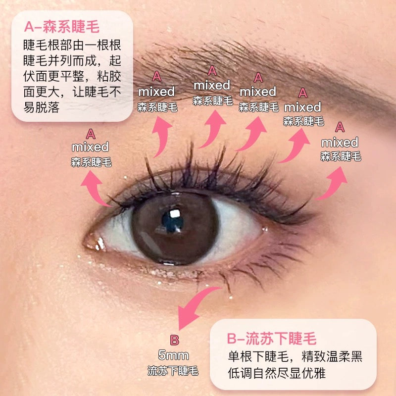 小黑嫚｜森系睫毛太阳花分段式假睫毛P27 Segmented Single Cluster Eyelashes