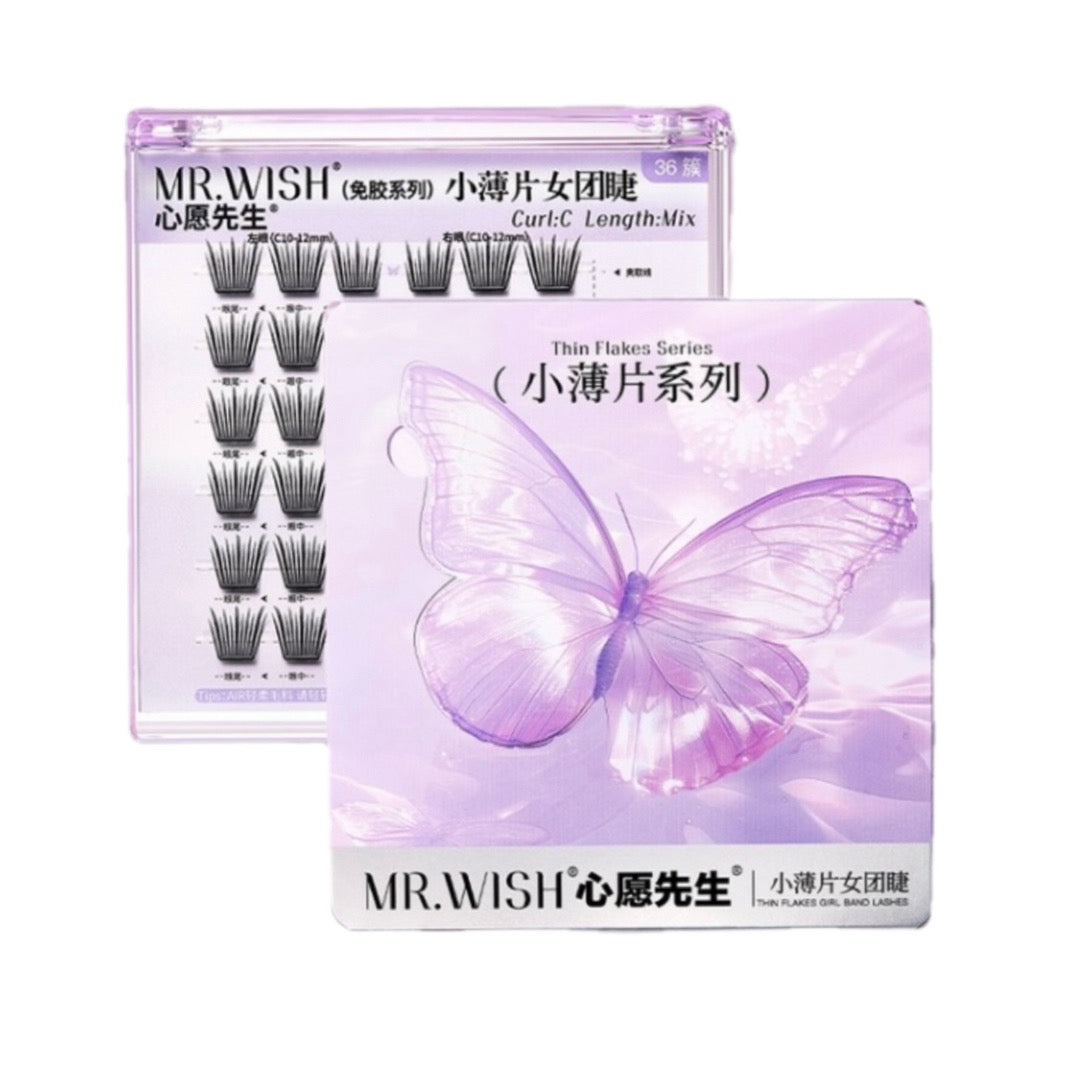 【新品免胶】MR.WISH心愿先生｜小薄片系列太阳花＆女团睫免胶款假睫毛Glue-free Segmented Single Cluster Eyelash